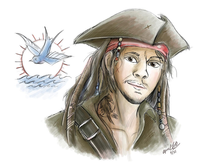 Patrick Gable Marinelli (Circus Vargas) as Jack Sparrow